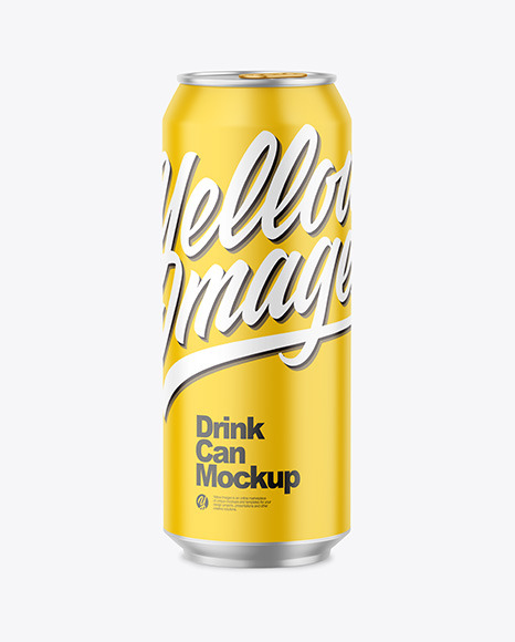 500ml Metallic Drink Can w/ Matte Finish Mockup