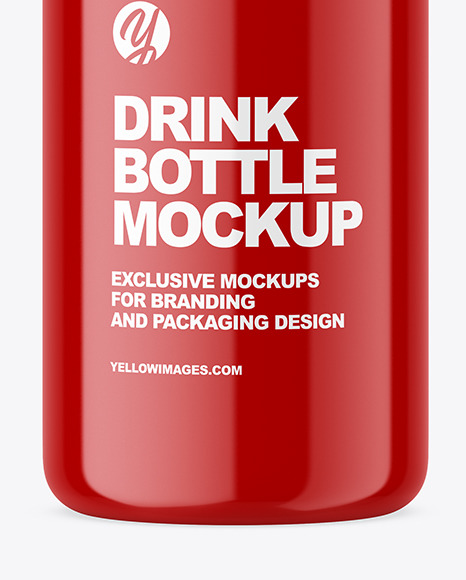 Glossy Drink Bottle Mockup PSD #1