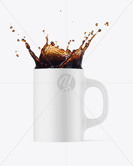 Matte Mug w  Coffee Splash Mockup PSD #1