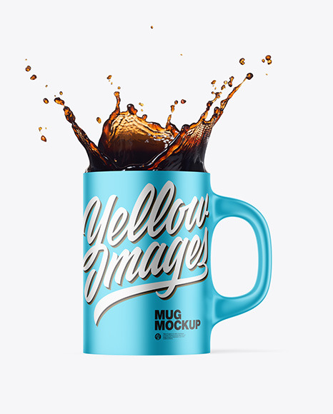 Metallic Mug w  Coffee Splash Mockup PSD #2