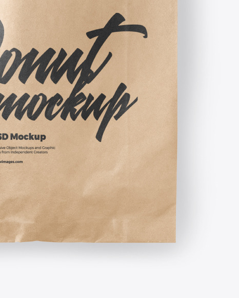 Kraft Paper Bag with Donut Mockup PSD #1