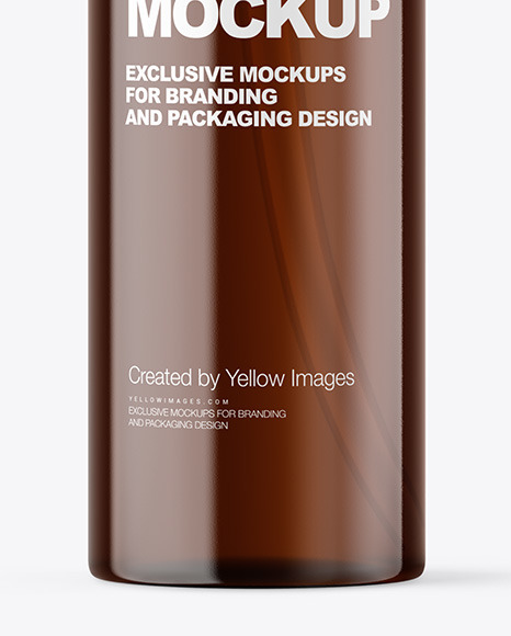 Amber Cosmetic Bottle with Pump Mockup antibacterial 84611