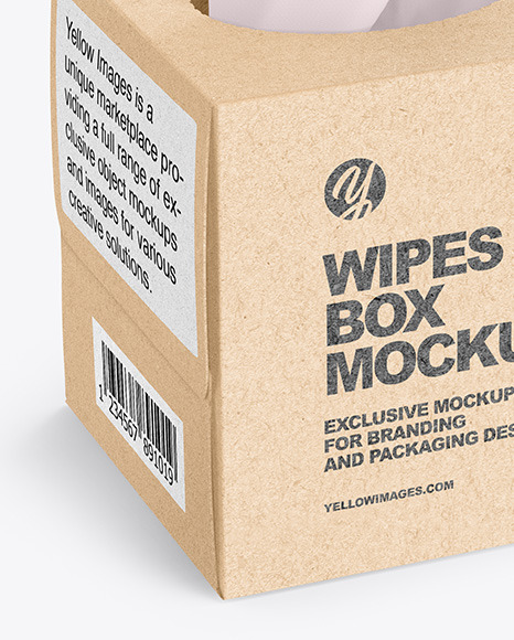 Kraft Paper Box w  Wipes Mockup PSD #2