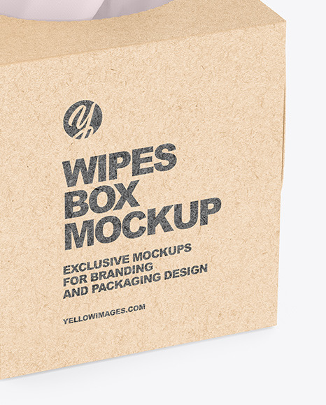 Kraft Paper Box w  Wipes Mockup PSD #1
