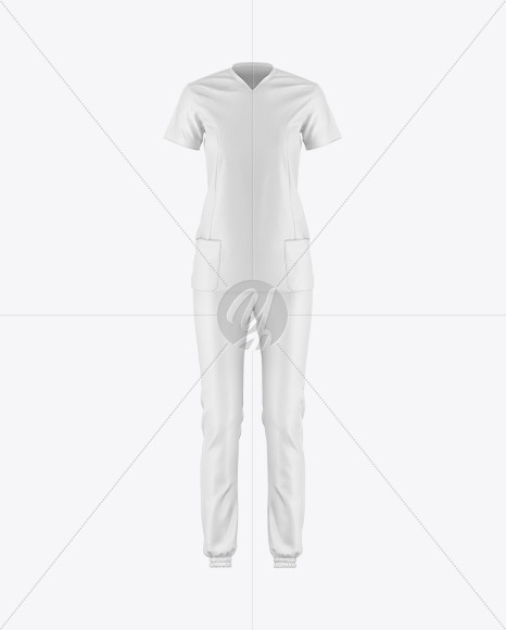 Women s Medical Uniform Mockup   Front View PSD #3