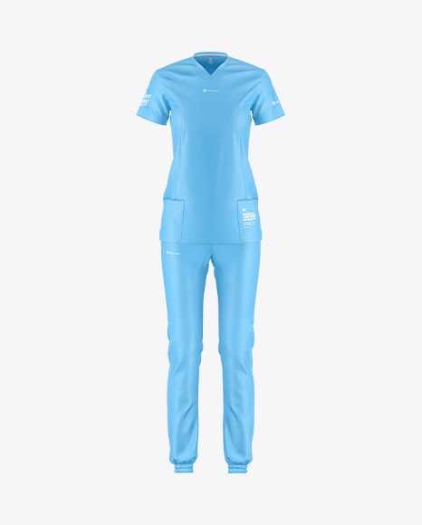 Women's Medical Uniform Mockup - Front View - Free Download Images High ...