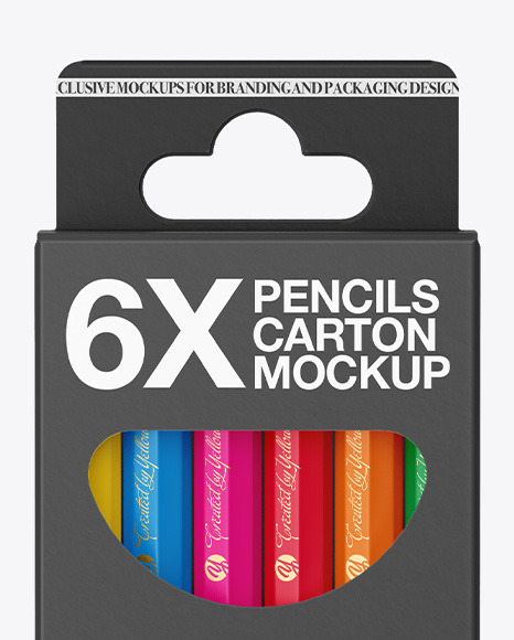 Pencils Carton Pack Mockup PSD #2