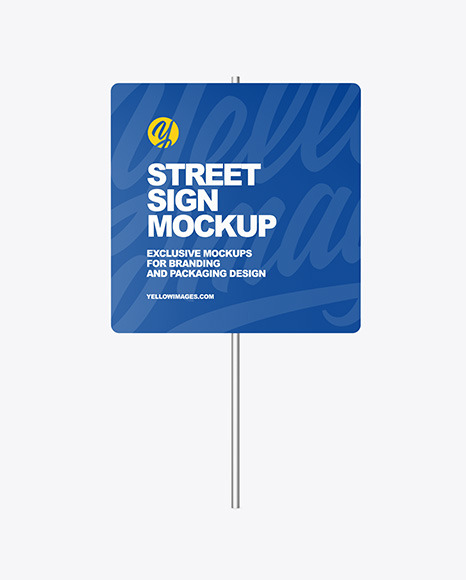 Metallic Street Sign Mockup PSD #2