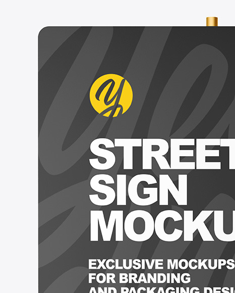 Metallic Street Sign Mockup PSD #1