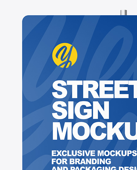 Metallic Street Sign Mockup PSD #7