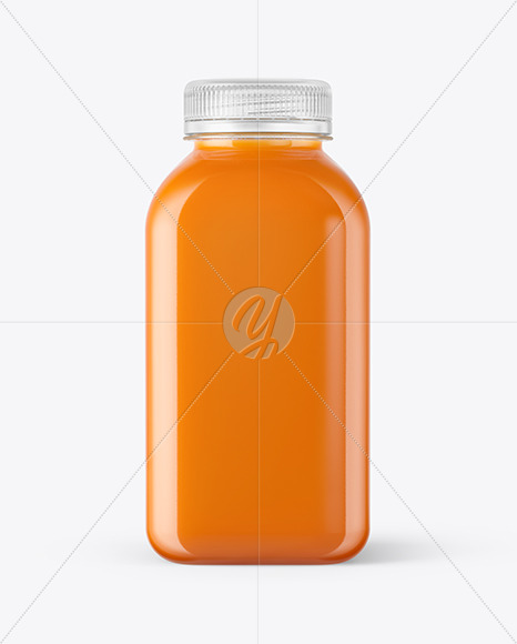 Square Carrot Juice Bottle Mockup PSD #3