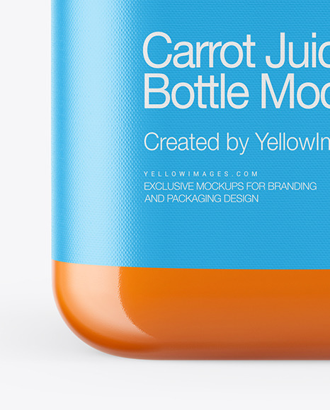 Square Carrot Juice Bottle Mockup PSD #6