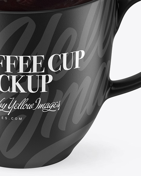 Ceramic Cup w  Coffee Splash and Sugar Cubes Mockup PSD #6