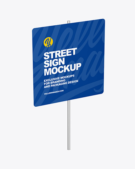 Metallic Street Sign Mockup PSD #2