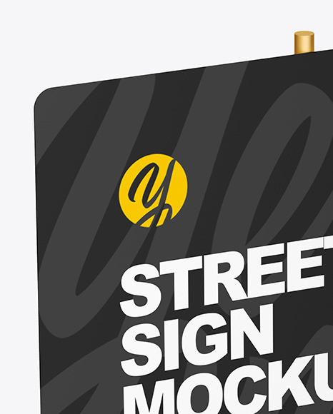 Metallic Street Sign Mockup PSD #1