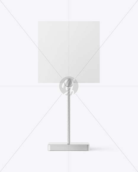 Stick Note With Metallic Table Holder Mockup Download
