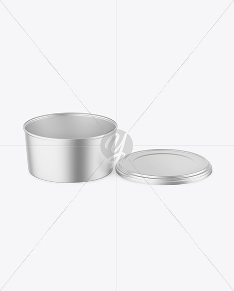 Opened Matte Metallic Container Mockup PSD #3