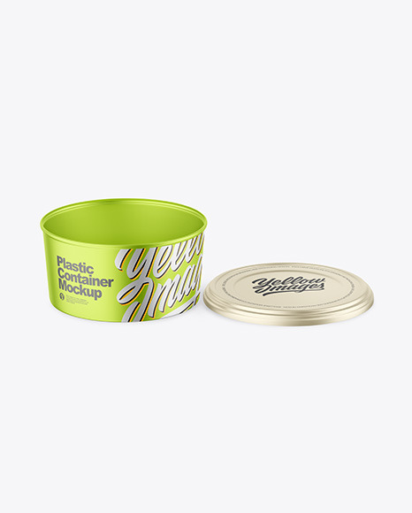 Opened Matte Metallic Container Mockup