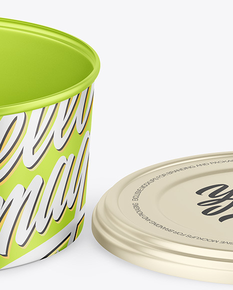 Opened Matte Metallic Container Mockup PSD #6