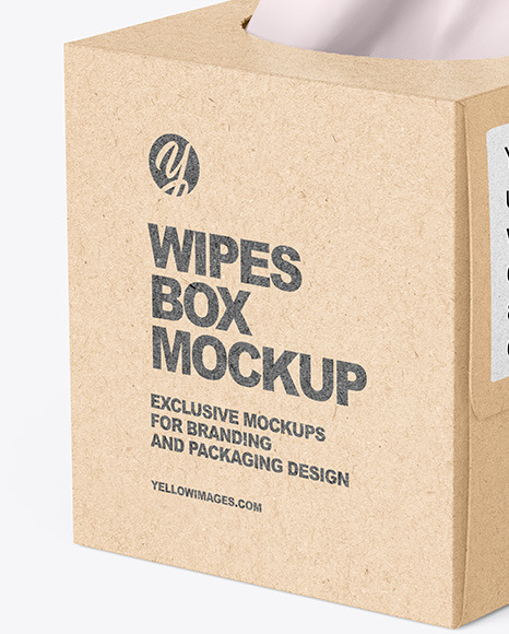 Kraft Paper Box w  Wipes Mockup PSD #2