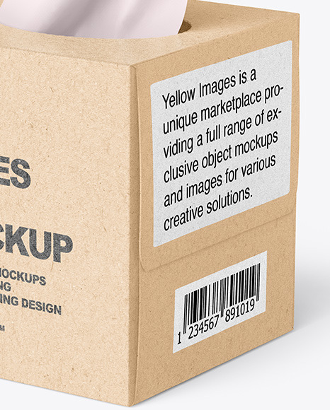 Kraft Paper Box w  Wipes Mockup PSD #1