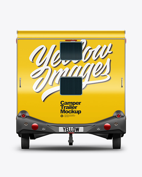 Camper Trailer Mockup - Back View