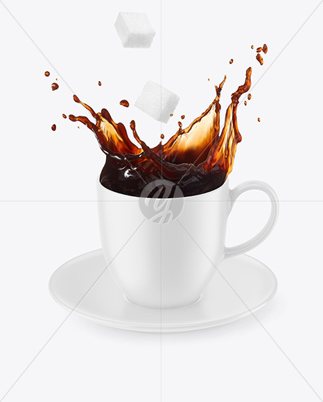 New Free Mockups – Ceramic Coffee Cup & Saucer w/ Splash Mockup – Download Now