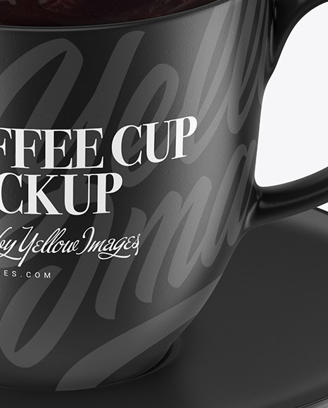 Ceramic Coffee Cup   Saucer w  Splash Mockup PSD #6