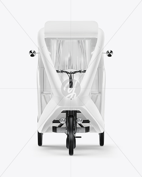 Free Rickshaw Taxi Mockup - Front View Vehicle Mockups