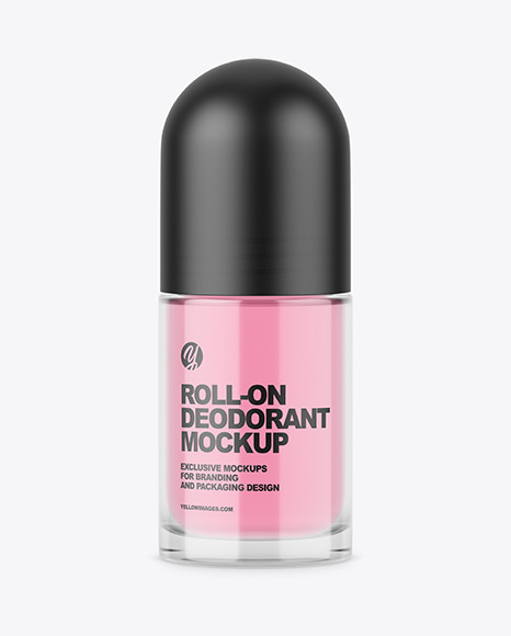 Clear Glass Roll-On Deodorant Mockup