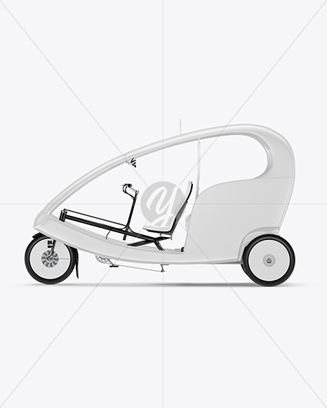 Rickshaw Taxi Mockup   Right Side View PSD #3