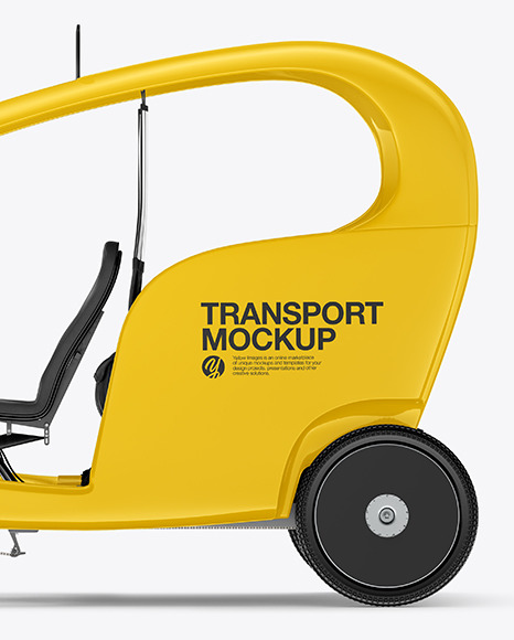 Rickshaw Taxi Mockup   Right Side View PSD #6