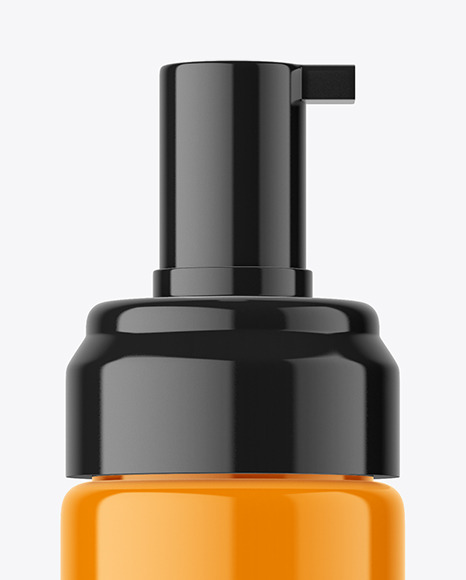 Glossy Cosmetic Bottle with Pump Mockup PSD #5