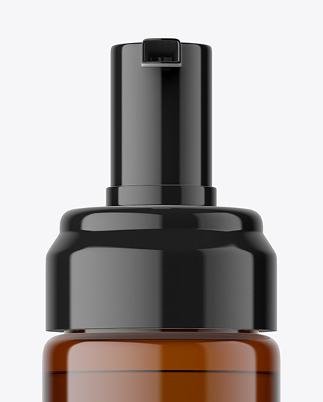 Amber Cosmetic Bottle with Pump Mockup bottle 84343