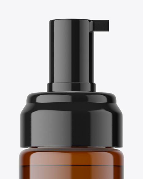 Amber Cosmetic Bottle with Pump Mockup cosmetic 84345