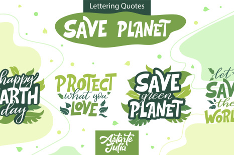 Save Planet Lettering Quotes