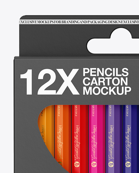 Pencils Carton Pack Mockup PSD #2