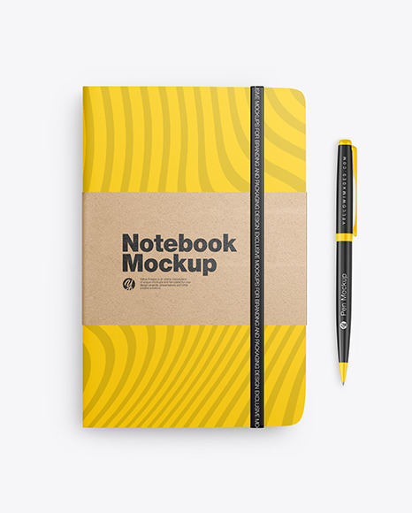 Notebook w/ Kraft Label Mockup