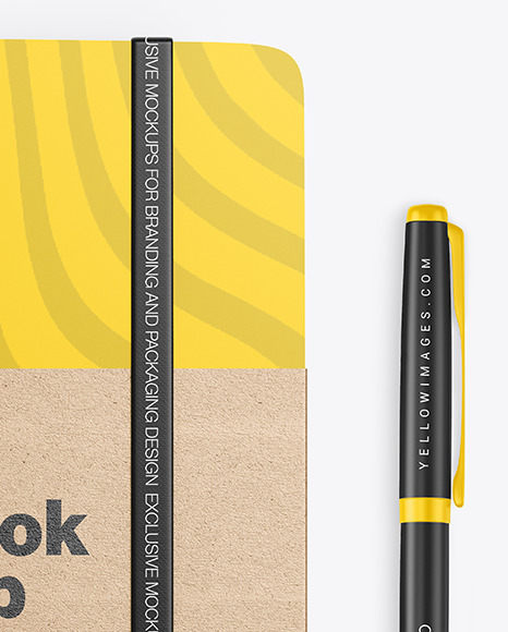 Notebook w  Kraft Label Mockup PSD #2