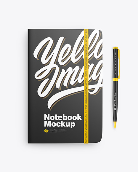 Notebook w  Kraft Label Mockup PSD #1