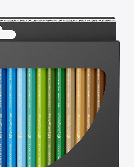Pencils Carton Pack Mockup PSD #1
