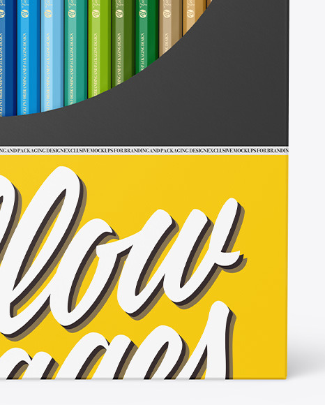 Pencils Carton Pack Mockup PSD #6