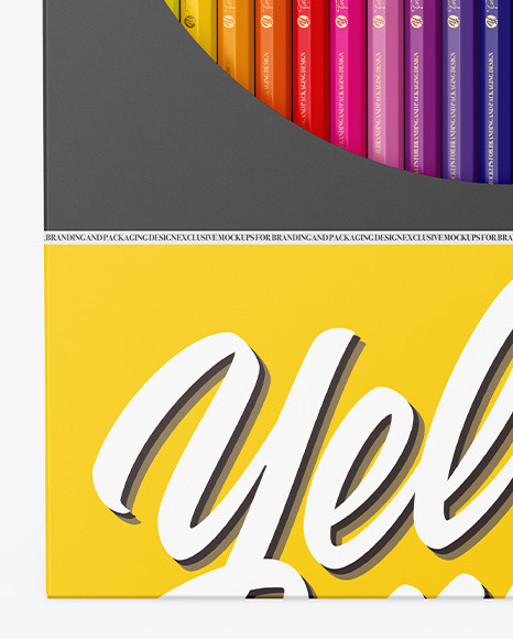 Pencils Carton Pack Mockup PSD #7