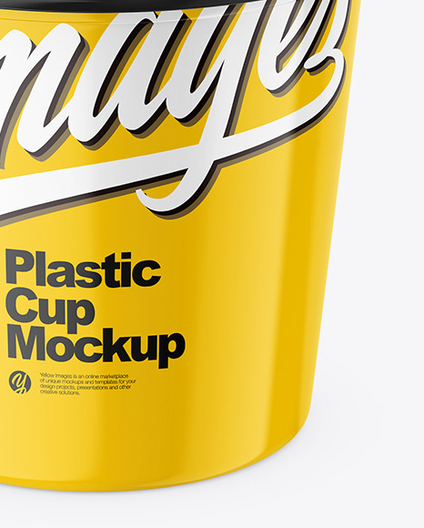 Glossy Plastic Cup Mockup PSD #4