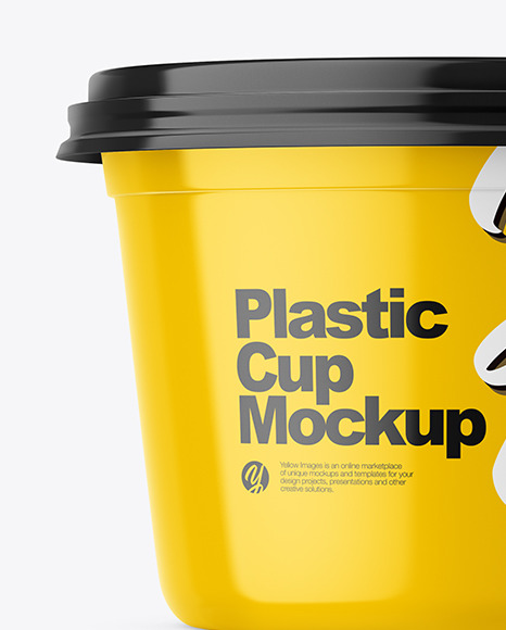 Glossy Plastic Cup Mockup PSD #2