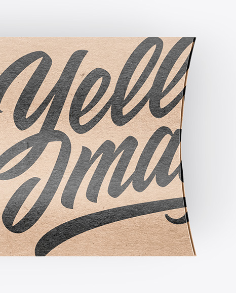 Kraft Pillow Box Mockup   Top View PSD #1