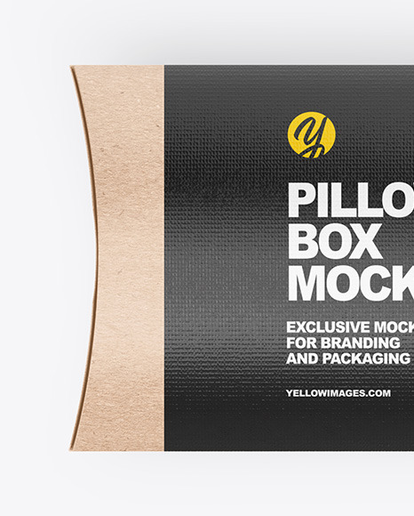 Kraft Pillow Box Mockup   Top View PSD #6