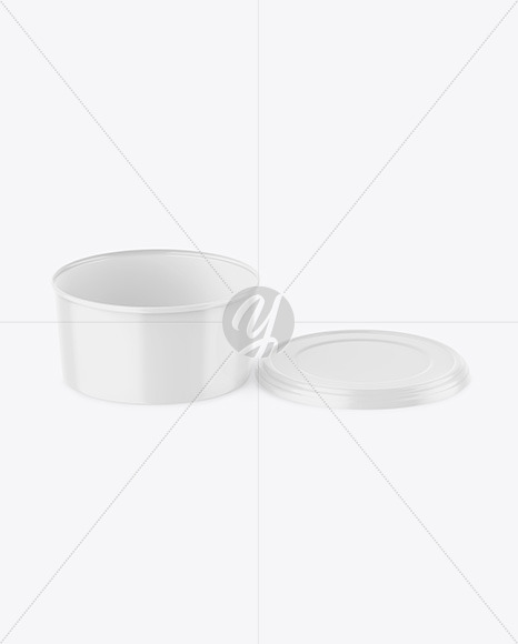 Opened Glossy Plastic Container Mockup PSD #3