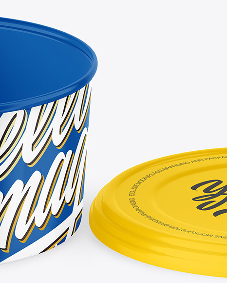 Opened Glossy Plastic Container Mockup PSD #6