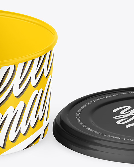 Opened Glossy Plastic Container Mockup PSD #5